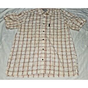 Columbia Mens Sportswear Shirt Short Sleeves Button Up Plaid Size Medium